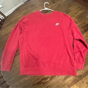 Men’s Red Nike Crewneck Sweatshirt. Size Large.